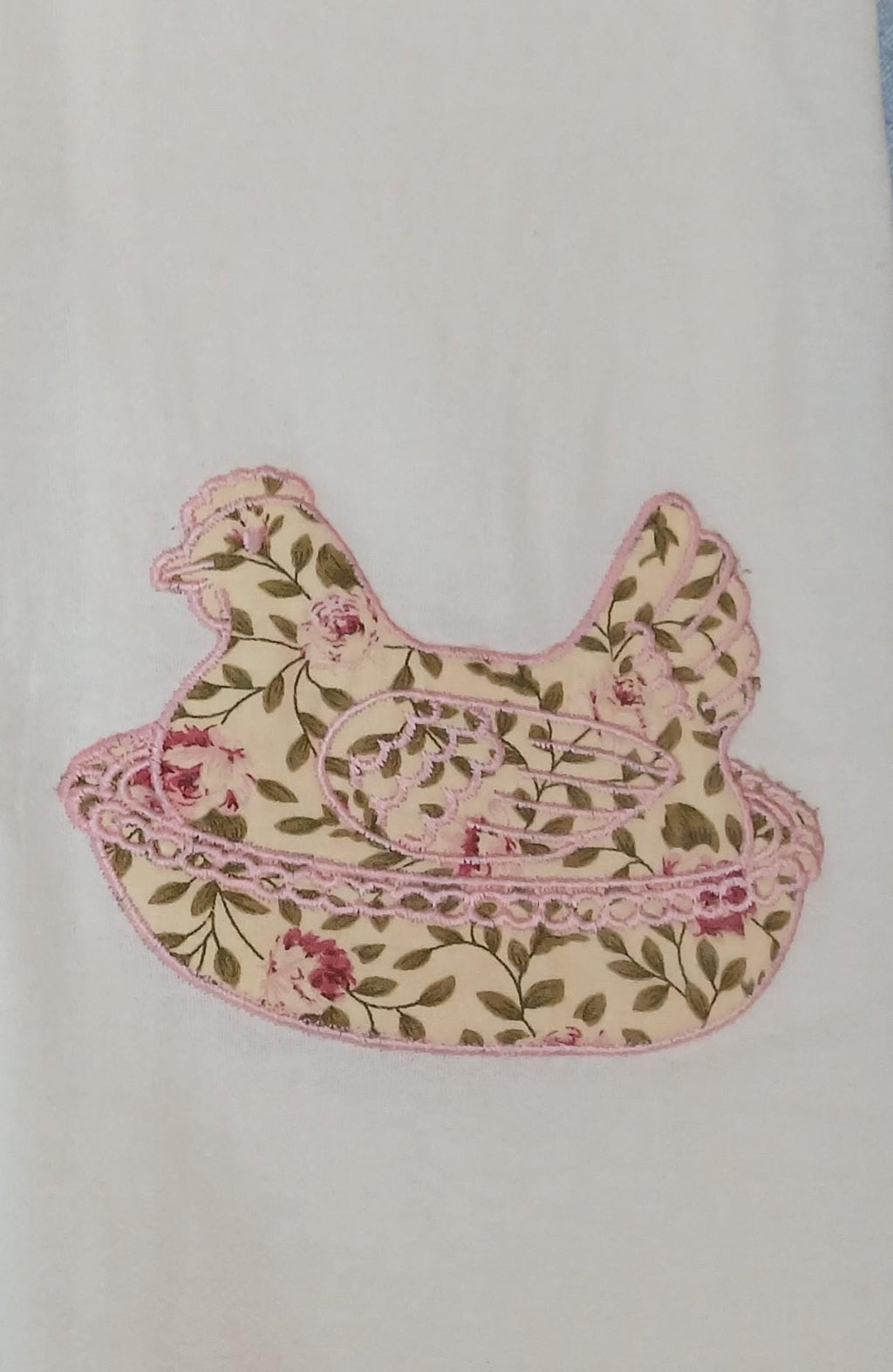 Hen on Nest Embroidered Kitchen Towel